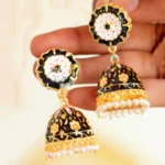 Flower Design Meenakari Jhumki Earrings |Everyday jhumka Earrings |